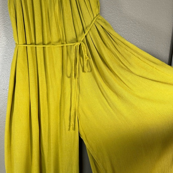 Urban Outfitters Kiari Wide Leg palazzo Jumpsuit Dress yellow Summer Solid H - Picture 4 of 12